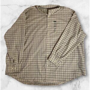 St.John’s Bay Plaid Iron Free Long Sleeve Button Down Shirt Men’s 4XL NEW
